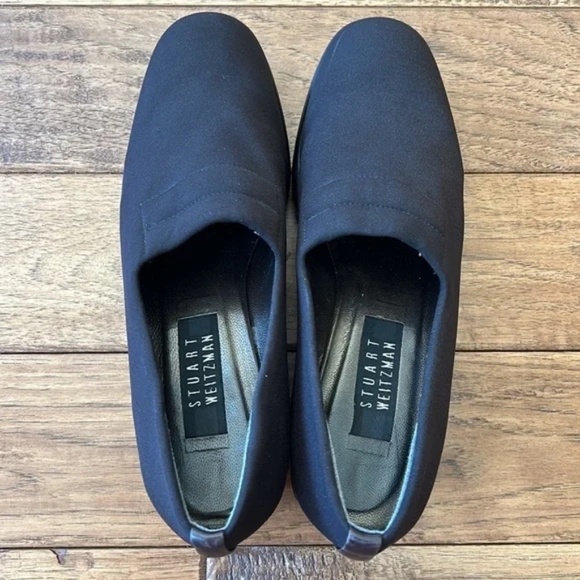 Stuart Weitzman Brown Stretch Nylon Loafers Platform Women's Size 8.5 - Picture 9 of 12